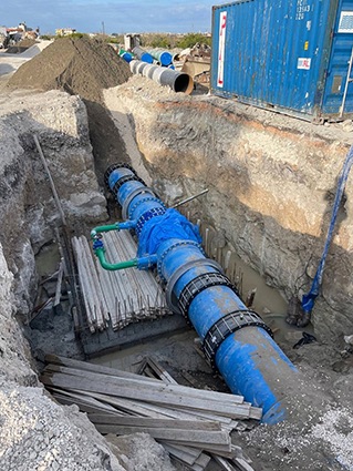 Ain Al-Bayda water transmission line construction, Latakia